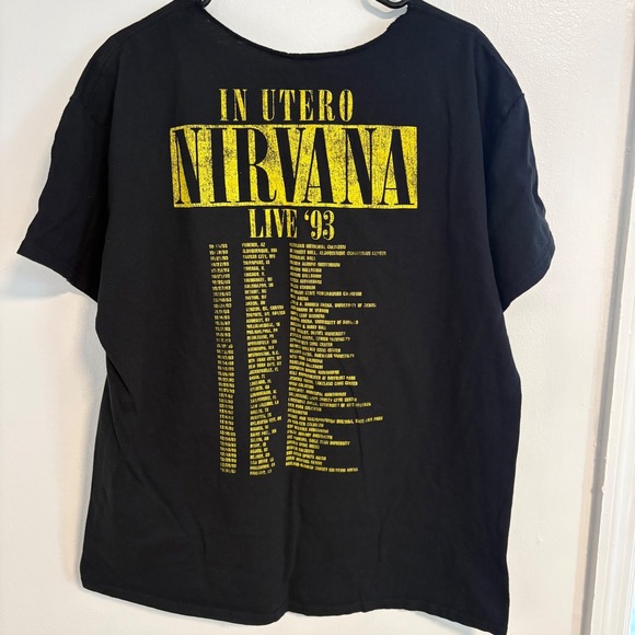 Nirvana In Utero Shirt XL Band Tee Grunge Kurt Cobain Rock Concert Tour 93 Live - Picture 2 of 8